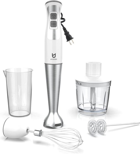 5-in-1 Staafmixer Set met Vleesmolen - 8 Snelheden & Turbo - Krachtige Staafmixer voor Smoothies en Milkshakes van Merkloos