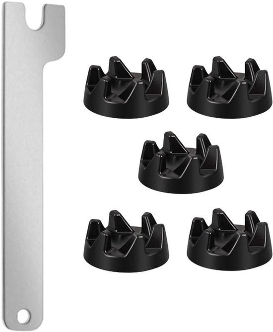 5-Pack Vervanging Blenderkoppeling met Sleutel - KitchenAid 9704230 - Rubber Gear Koppeling van Merkloos