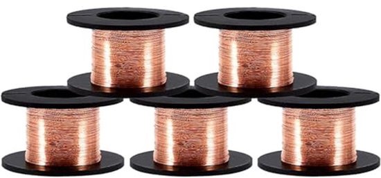 5 stuks 0.1mm magnetische kabel geëmailleerde koperdraad lasdraad, lengte 12m van Merkloos