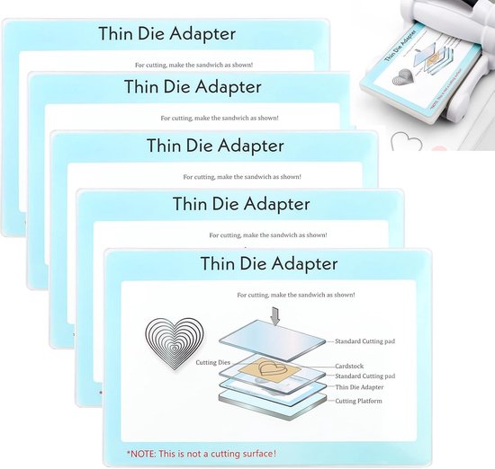 5 Stuks 9x6 Inch Standaard Adapter Pads voor Sizzix Big Shot - Dunne Stansadapter voor Snijden en Shim voor Thinlits Wafer Thin