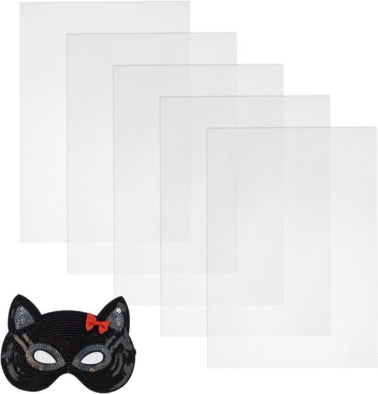 5 vellen Fursuit Oog Mesh, 30x20cm witte Buckram Mesh Fursuit Ogen Doorzichtige Mesh voor Cosplay Masker, Rekwisieten Fursuits, Handicrafts Maken DIY