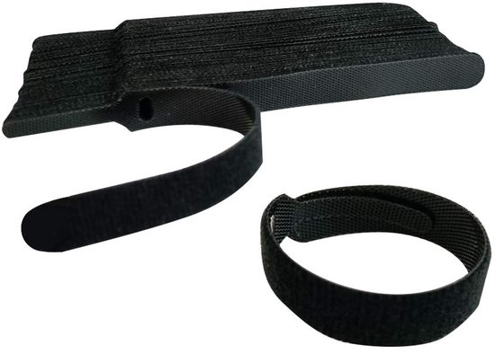 50 Stuks 6-Inch Multifunctionele Herbruikbare Kabelbinders met Klittenband, Herbruikbare Kabelbinders, Bevestigingsriemen, Spanbanden voor Kabelbeheer en Organisatiekoorden, Zwart