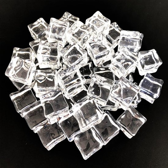 50 Stuks Acryl IJsblokjes voor Decoratie, Herbruikbare Plastic IJsblokjes voor Bar, Whisky en Wijn Glas Decoratie van Merkloos