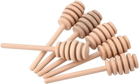 50 Stuks Houten Mini Jam en Honinglepel Set - Ideaal voor het Serveren en Roeren van Honing, Jam en Sauzen (10.5 cm)