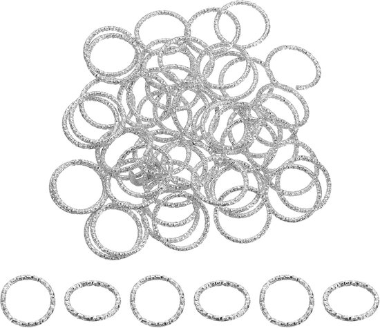 50 stuks open springringen, 20 mm gevlochten O-ringen voor het maken van sieraden, halskettingen, armbanden en knutselwerk, witgoud