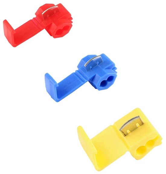 50 Stuks Snelle Splice Draadverbindingen Set, Elektrische Draad Splitter, Terminal Connectoren voor Efficiënte Verbindingen (20 Rood, 20 Blauw, 10 Geel)