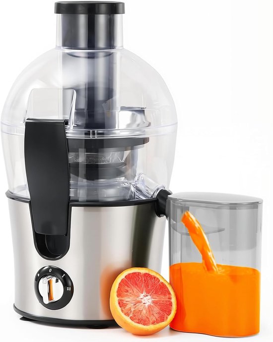 500W Centrifugale Sapcentrifuges 500ml Elektrische Sapcentrifuge Met 2 snelheden En 70mm Vulopening 1000ml Pulpcontainer Elektrische Sinaasappelpers Voor fruit groenten Thuis van Merkloos