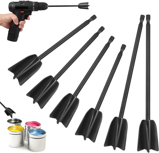 6-delige Boormixer Accessoire Set, Herbruikbare Epoxy Mixer voor 1/4" Boor, Ideaal voor het Mengen van Epoxyhars, Verf en Keramische Glazuur
