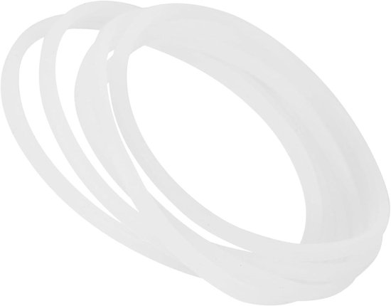 6-delige set afdichtringen voor keukenmachine - reserveonderdelen in wit rubber met flexibele O-ring van Merkloos