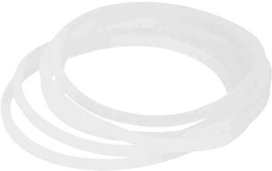 6-delige set afdichtringen - voor keukenmachine - Reserveonderdelen van wit rubber - flexibele O-ring