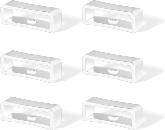 6-delige Silicone Horlogeband Houder 20mm, Vervangingsringen voor Slimme Horlogeband en Wristband Bevestiging (Wit) van Merkloos