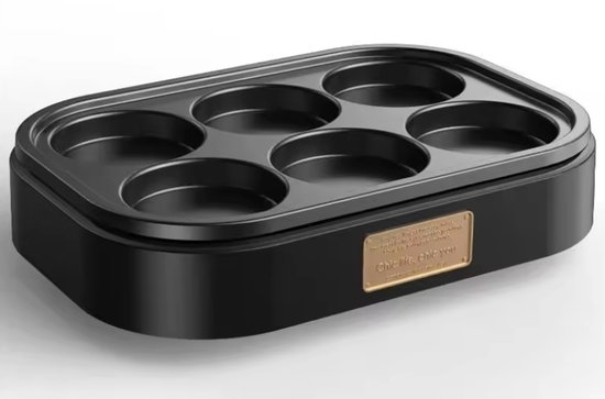 6-Holes Elektrische Gebakken-Ei & Pannenkoeken Machine – Antiaanbaklaag Ontbijt-Maker met Verwarming – Mini Huishoudelijke Hamburger & Knoedel Grill voor Snel Ontbijt - Zwart