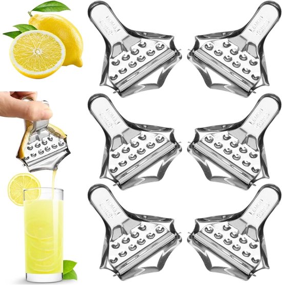 6 Pcs RVS Hand Citrus Juicer - Handpers Citrus Juicer Voor Het Persen - Herbruikbare Citrus Juicer Voor Keukens, Bars En Restaurants