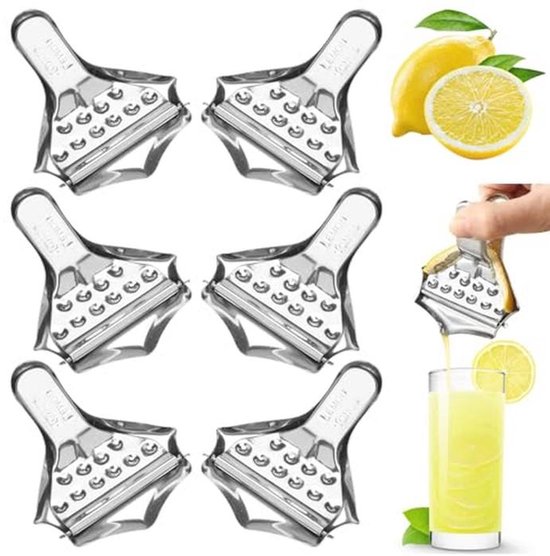 6 Stuks Hand Citruspers - Roestvrijstalen Handpers voor Fruit en Sap van Merkloos