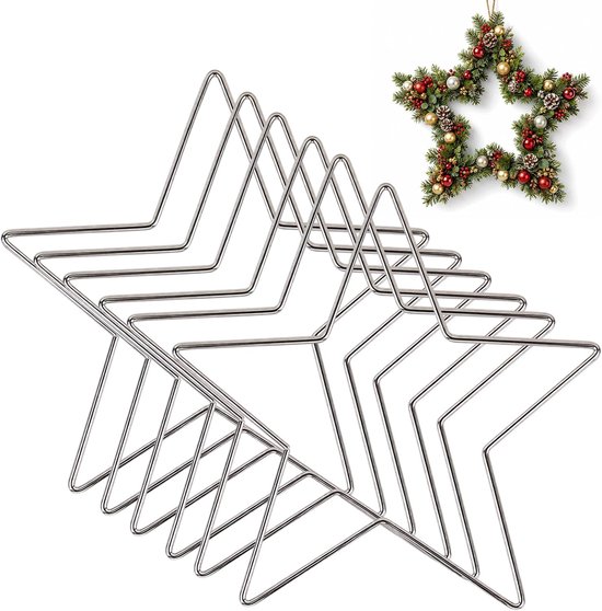 6 Stuks Metalen Sterrenringen voor DIY Kransen en Knutselen 20 cm