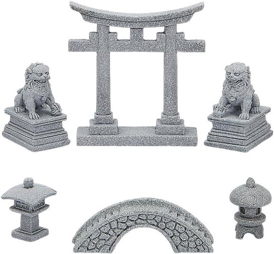 6 Stuks Mini Zen Tuin Accessoires, 5 Stijlen Decor voor Micro Landschap, Vis Tank Ornamenten en Celestiet Beeldjes voor Balkon en Aquarium Decoratie van Merkloos