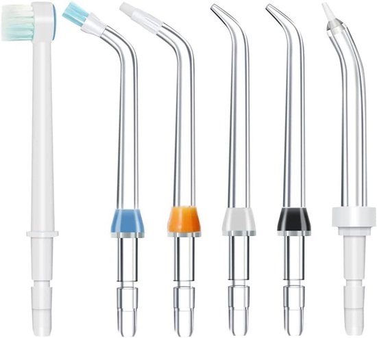 6 stuks Orale Irrigator Sproeiers Set Vervangende Jettip Kit Accessoires Compatibel met Waterpik Waterflosser WP-100/WP-250/WP-300/WP-450/WP-560/WP-660/WP-811/WP-900/Flycat FC168