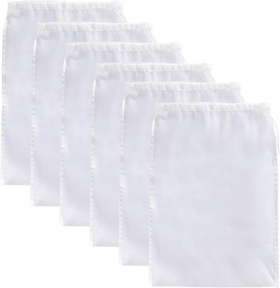 6 Stuks Sojamelk Filterzakken - Fijne Mesh Zak voor Notenmelk, Kaas en Fruitensap 20x30cm