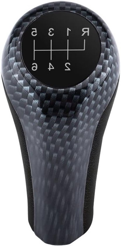 6 Versnellingspook Knop met Borduursel voor BMW E90 E91 E92 X1 X3 X5 X6 - Carbon Fiber Design en Comfortabele Grip