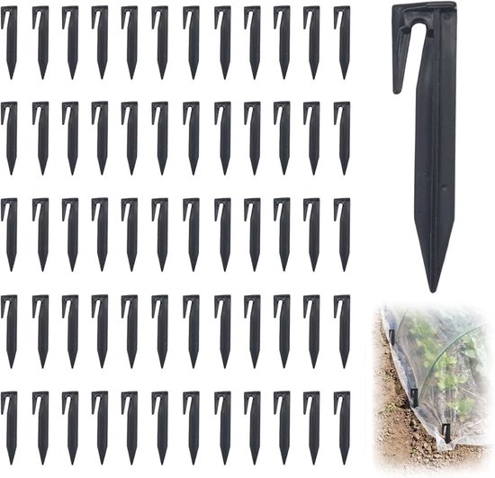 60 haringen, kunststof, 8,5 cm, begrenzingskabel voor robotmaaier, bevestiging, haringen, gazonrobot, grondpennen voor begrenzingsdraad, kabel, tuin, dekzeil, tent, camping, outdoor