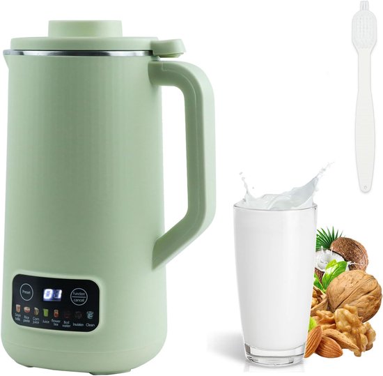 600 ml, sapcentrifuge, sojamelkmachine met 10 messen, havermelkmachine met vertragingsstart/warmhouden/zelfreiniging, blender, elektrisch voor noten, sojabonen en granen, groen