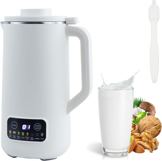 600 ml, sapcentrifuge, sojamelkmachine met 10 messen, havermelkmachine met vertragingsstart/warmhouden/zelfreiniging, blender, elektrisch voor noten, sojabonen en granen (wit)