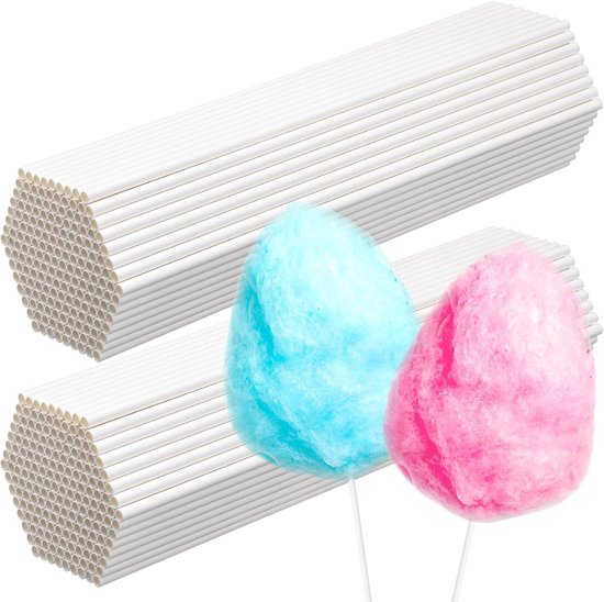 600 stuks suikerspin kegels 35 cm witte suikerspin sticks voor het maken van suiker, witte houder sticks voor verjaardagsfeestjes festivals