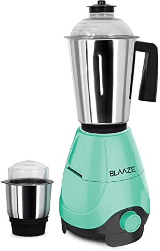 600W Mixer Grinder met 2 Roestvrijstalen Jars - Perfect voor Dosa, Chutney en Specerijen - Turquoise van Merkloos