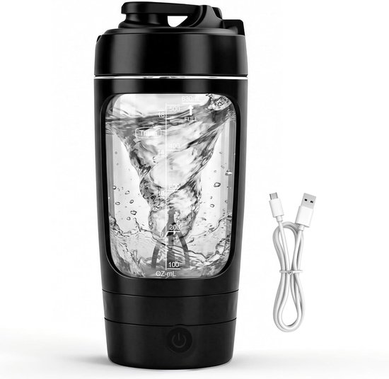630 ml elektrische eiwitshaker, draagbare automatische vortexmixer met USB-C-oplading, 1200 mAh, 9000 omwentelingen per minuut, BPA-vrije Tritan shakerfles, geschikt voor eiwitshakes en melkdranken