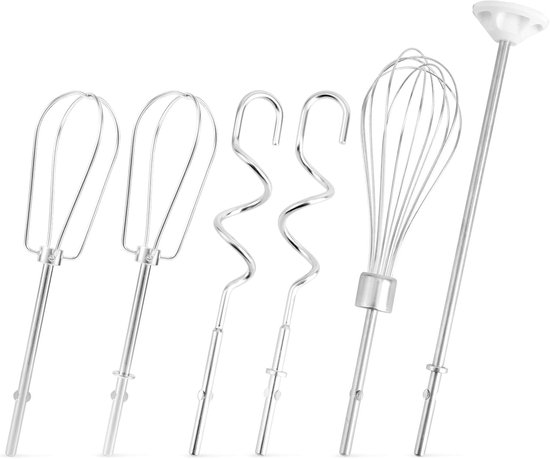 6st Handmixer Kloppers Accessoires, RVS Deeg Haken Garde & Mengstaaf Vervanging Elektrische Handmixer Accessoires Set Compatibel met BLACK & DECKER