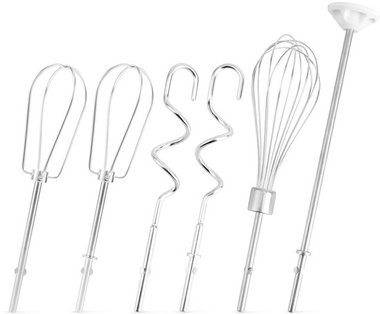 6st Handmixer Kloppers Accessoires, RVS Deeg Haken Garde & Mengstaaf Vervanging Elektrische Handmixer Accessoires Set Compatibel met
