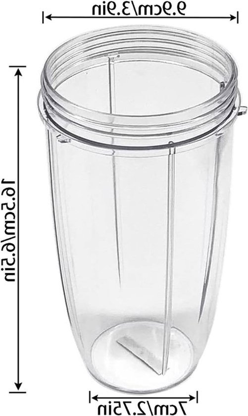 710 ml vervangende beker voor blenders, duidelijke mokken accessoires voor sapcentrifuges en smoothie-makers, geschikt voor 600W en 900W modellen