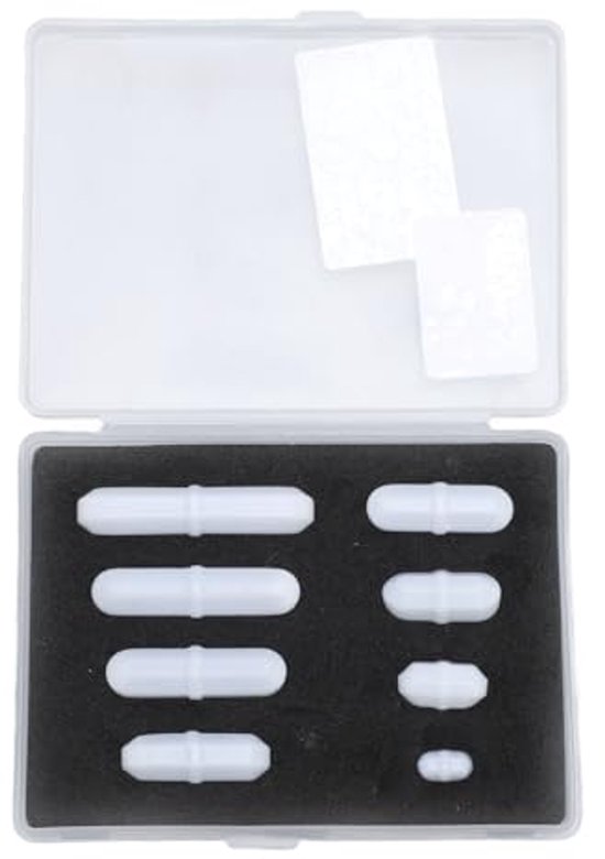 8-delige magnetische roerstaafset, PTFE-magnetische roerstaven voor laboratoriummengen en wetenschappelijke experimenten, hitte- en koudebestendig