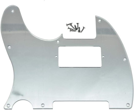 8-Hole Telecaster Humbucker Pickguard voor USA/Mexicaanse Fender - Zilver Spiegel 1 Ply, Perfecte Pasvorm en Duurzaam Design van Merkloos