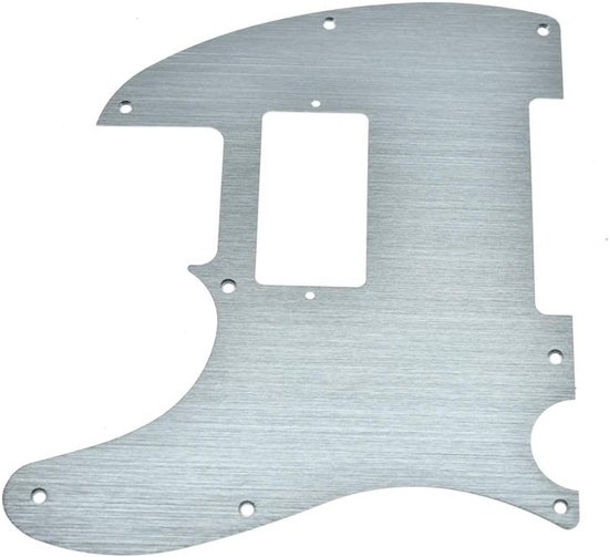 8 Holes Tele Humbucker Pickguard van Aluminium met Anodisatie - Geschikt voor Amerikaanse en Mexicaanse Gitaren, Zilverkleurig van Merkloos