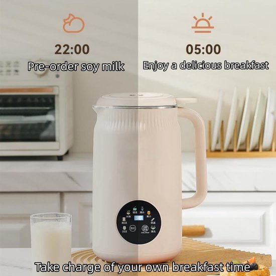 8-in-1 notenmelkmachine - Maak zelfgemaakte amandel-, soja- of havermelk met automatische zelfreiniging, warmhoudfunctie en kookfunctie. Ideaal keukenapparaat (groen)