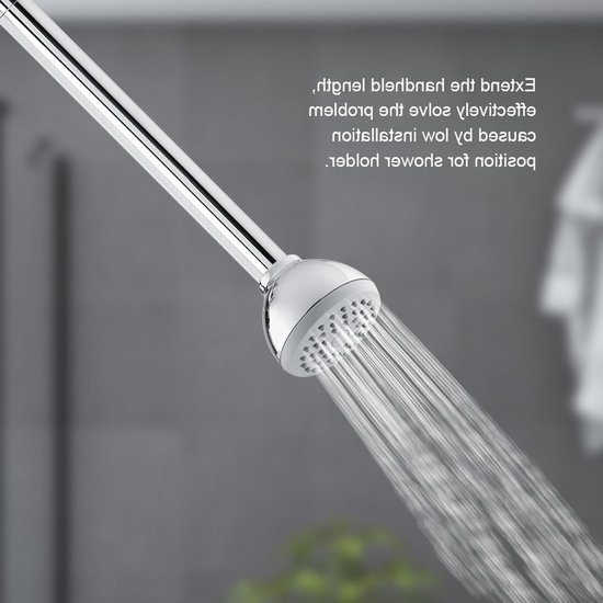8 Inch Ronde Douchehals van Roestvrij Staal, Chroom Geplateerd Douche Accessoire voor Verlenging van Douchekop van Merkloos