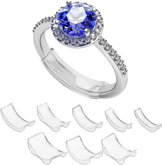 8 Stuks Onzichtbare Ringverkleiner - Ringmaat Versteller voor Alle Ringen, Verkleinring, Maat Aanpasser, 4 Verschillende Maten