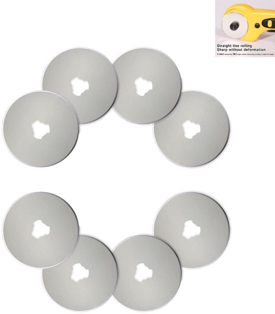 8 stuks - Roterend snijmes - Roterende Stoffenschaar - Leer snijden - 28 mm - Roterend mes voor het snijden van textiel - Papier snijden - Compatibel met Fiskars, Olfa, Truecut