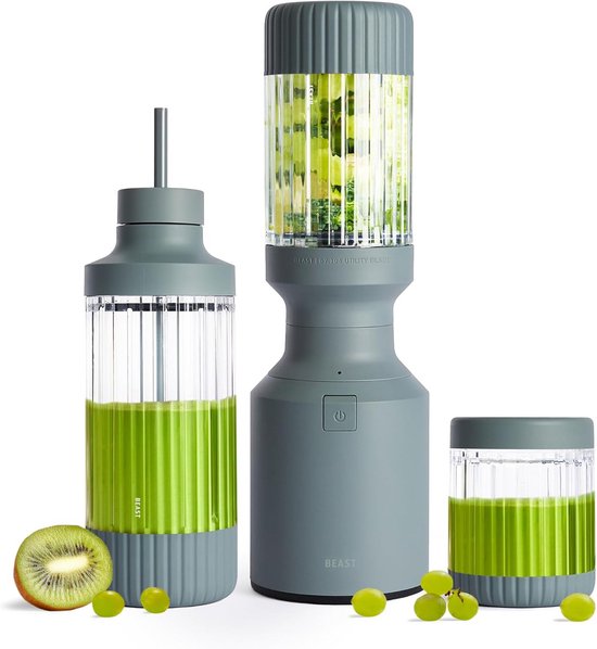 850 W Blender met 3 To-Go Cups 785 ml - Smoothie Maker voor Smoothies, Shakes en Sauzen - BPA-vrij Tritan - Roestvrijstaal Messen - To-Go Deksels - Blauw van Merkloos
