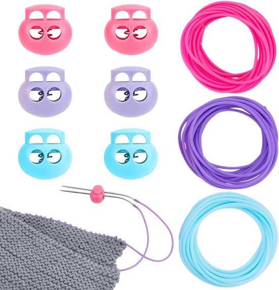 9m Sterk Draad, 2mm Holle Rubber Slang voor Breien met 5.5mm Gaatje, Naaldstopper voor Stiksel, Armband, Ketting en Parels, Kleurrijk en Duurzaam van Merkloos