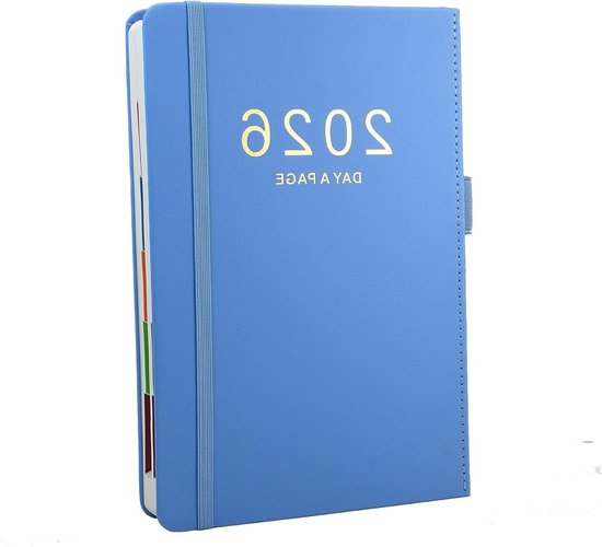 A5 Dagboek 2026 met Kleurrijke Maandtabs, Productiviteit Planner voor het Hele Jaar, Inclusief Binnenzak en Compact Formaat 15cm × 21.5cm van Merkloos