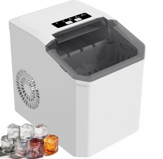 Aanrecht IJsblokjesmachine - IJsmaker Portable - Drankjes Koelen - Zelfreinigend Systeem - 13 Liter Tank - Wit van Merkloos