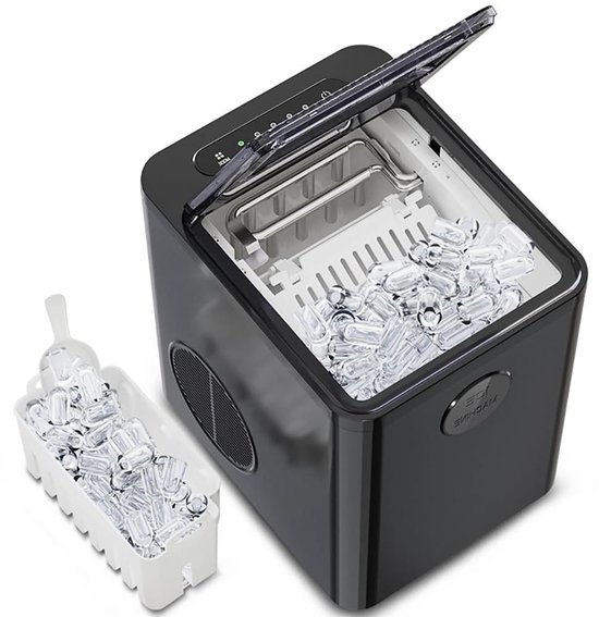 Aanrecht ijsmachine - Compacte maker - Dranken Koelen - Zelfreinigende functie - 12 kg per dag - Wit