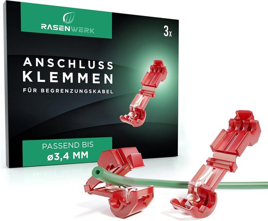 Aansluitklemmen voor robotmaaier grensdraad laadstation - T-tak connector takklemmen stroomdief - Compatibel voor Gardena, Husqvarna, Worx, Bosch - rood - 3 stuks