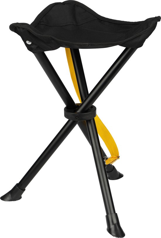 Abbey Camp Opvouwbare Kruk 3-Poot - Zwart - Treviso-040 - 31 x 40 cm van Abbey Camp