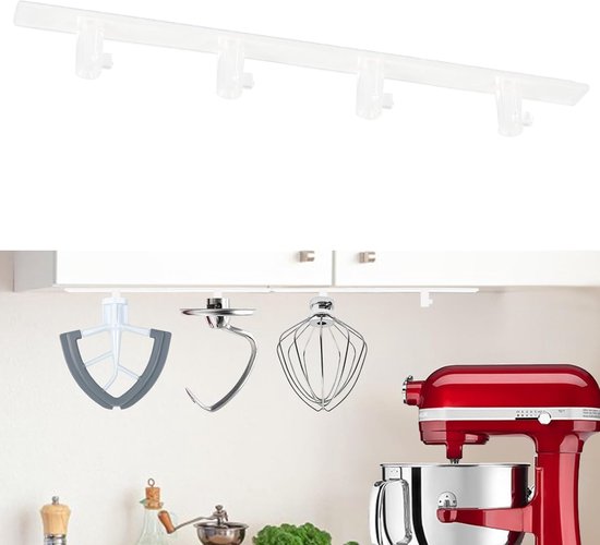 Accessoirehouders voor keukenmixer - 4 stuks - transparant - perfect voor het organiseren van Kitchen Aid accessoires - ShopVlot