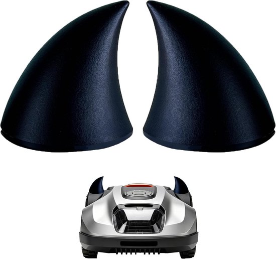 Accessoires, 3D, duivelshoorns, decoratie voor robotmaaier, zwart, 3D, outdoor, tuindecoratie met montagesysteem, robotmaaier, accessoires, premium 3D-versiering