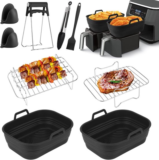 Accessoires voor Airfryer - Geschikt voor 9.5 L Double Stack XL en Dual Zone - Kookaccessoires en Bakmatten