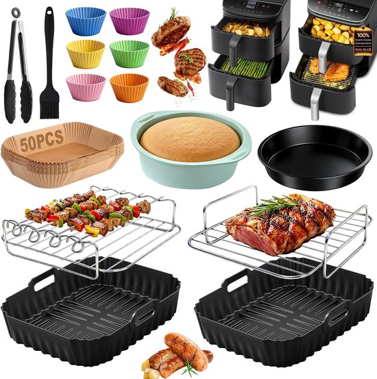 Accessoires voor Cosori Turbo Tower Compact 8,6 l Double Stack Airfryer, Airfryer siliconen vorm accessoires voor Cosori 8,6 l Air Fryer siliconen inzetstuk, BPA-vrij